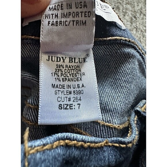 Judy Blue Jeans Mid Rise Skinny Ankles Womens Size 7/28 Made in USA Styl… - Picture 5 of 5